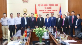 Deputy Minister Le Van Thanh receives the High-level Official Delegation of Laos’ Ministry of Labour and Social Welfares
