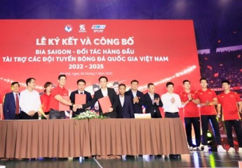 Bia Saigon trở thành đối tác hàng đầu - tài trợ cho đội tuyển bóng đá quốc gia Việt Nam trong 3 năm 